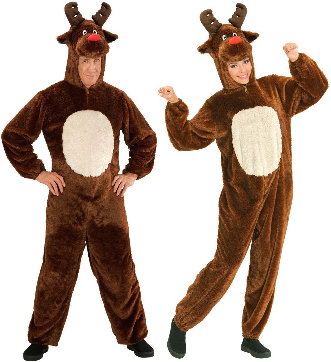 Hert & Rendier & Rudolf Kostuum | Dieren Onesie Pluche Rendier Kostuum | Large / XL | Kerst | Verkleedkleding